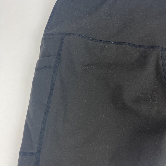 Leggings Womens Black Pockets Compression - Picture 3 of 8